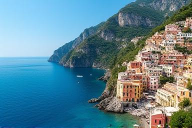 A breathtaking, picturesque view of Positano on the Amalfi Coast, showcasing scenic private excursions.